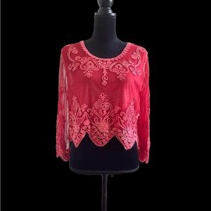 Pretty Angel red lace crop top
